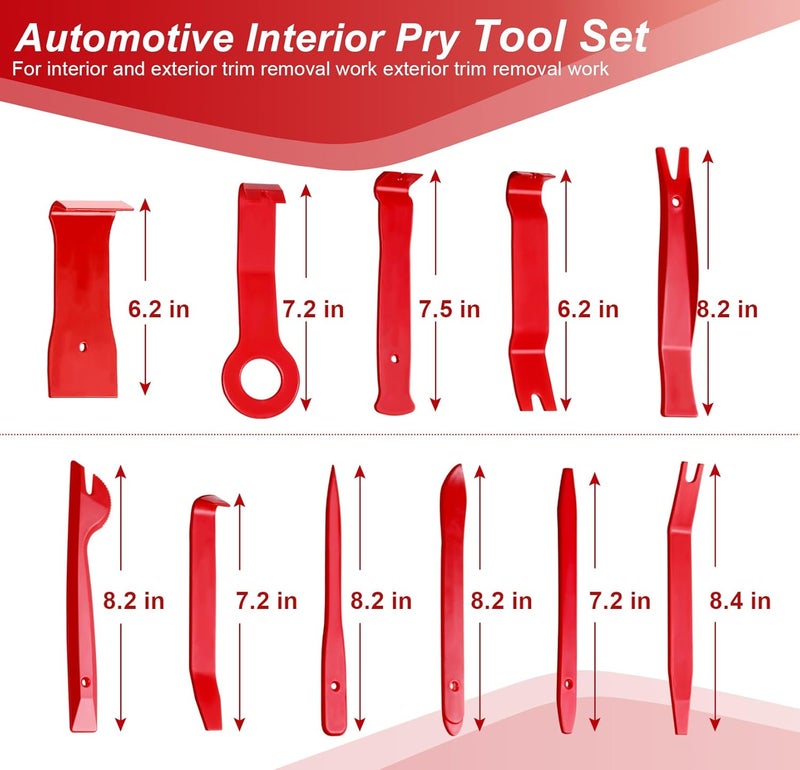 Doaho 19Pcs Car Trim Removal Tool,Auto Clip Pliers Fastener Remover Set,Pry Tool Repair Kit,Fastener Clips Removal Car Tool for Panel,Audio, Dash, Window,Clip and Upholstery with Storage Bag - Image 2